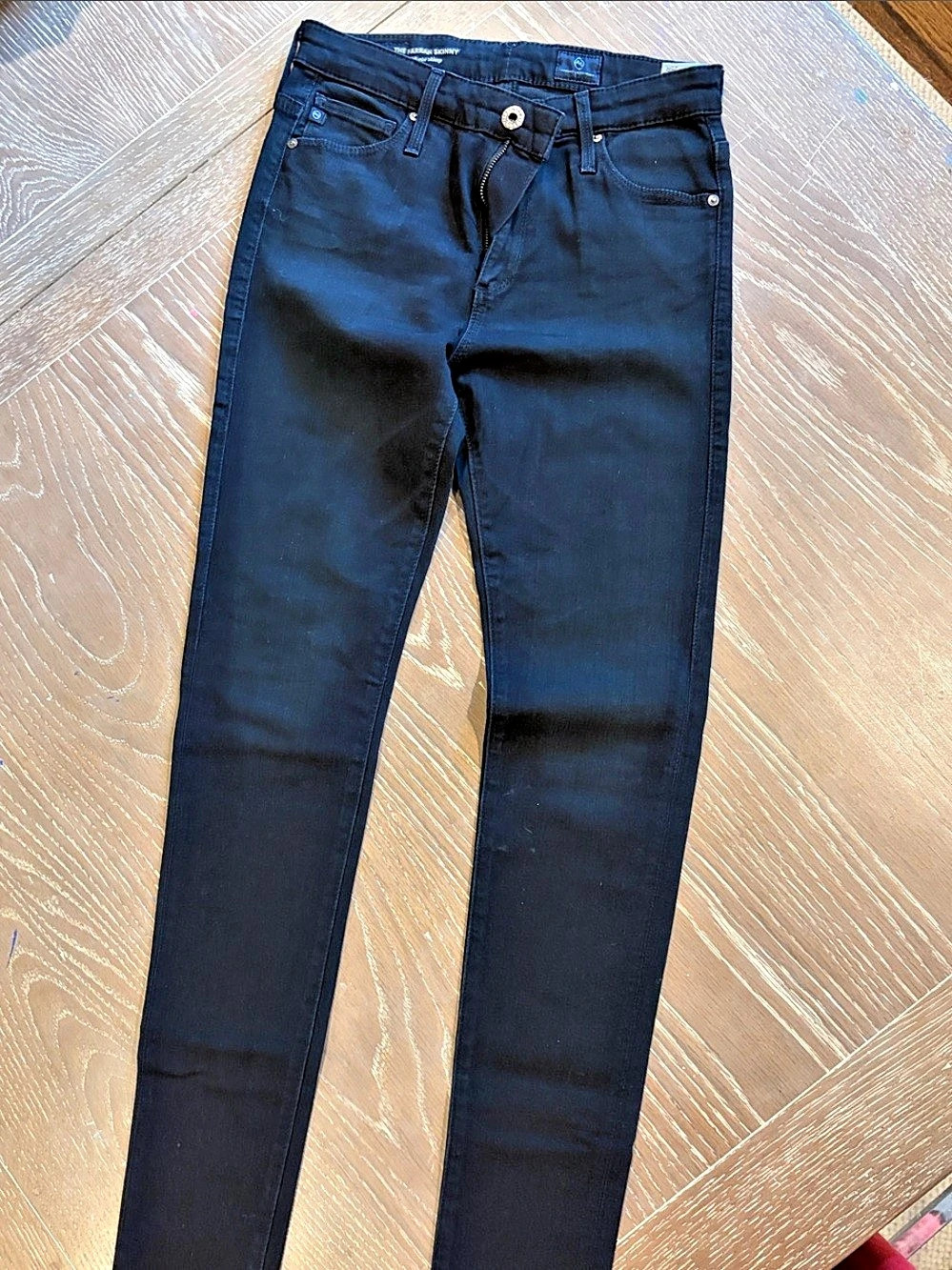 AG The Farrah Skinny Jeans in Black Waist 25 Like New